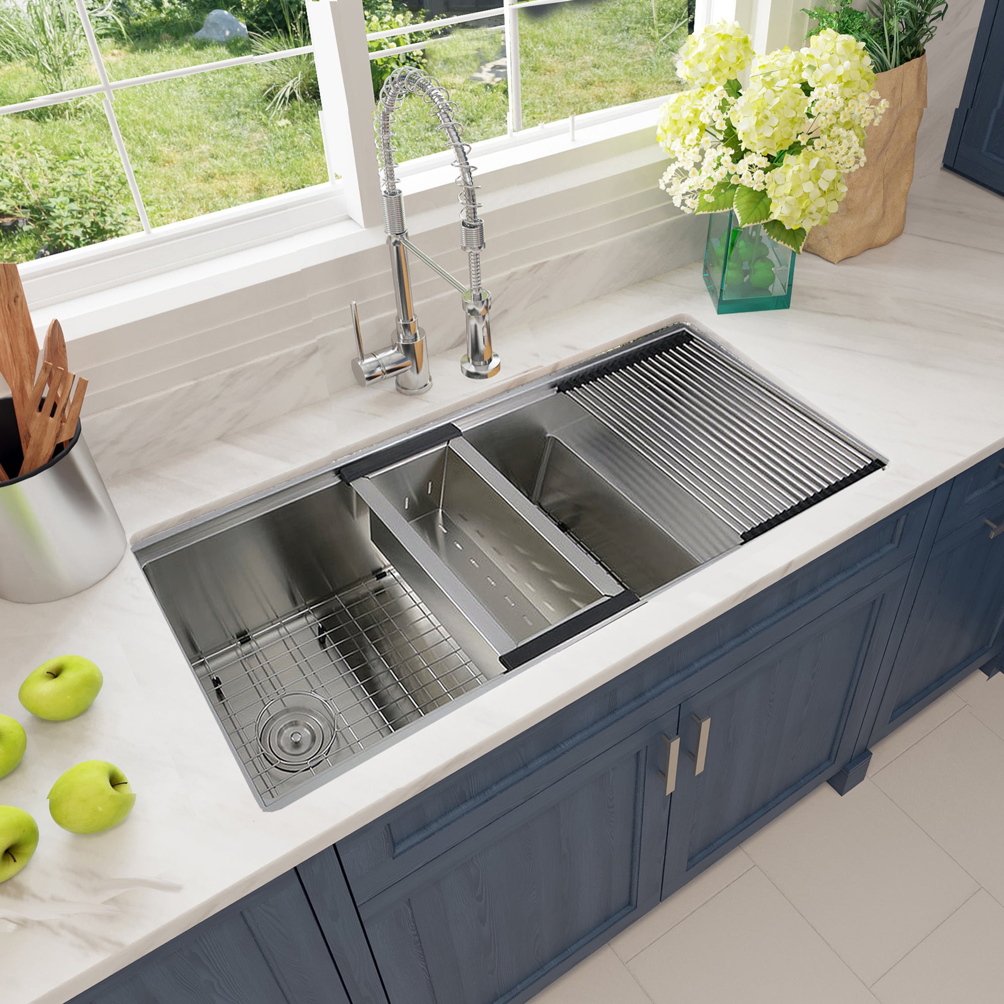 silver kitchen sink
