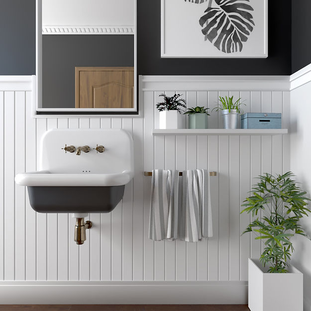 white/blk bathroom sink