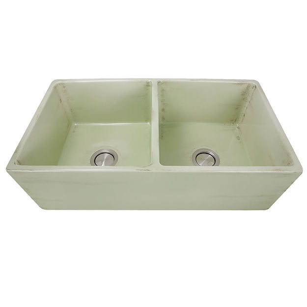 Nantucket Sinks 33 Inch Double Bowl Farmhouse Fireclay Sink