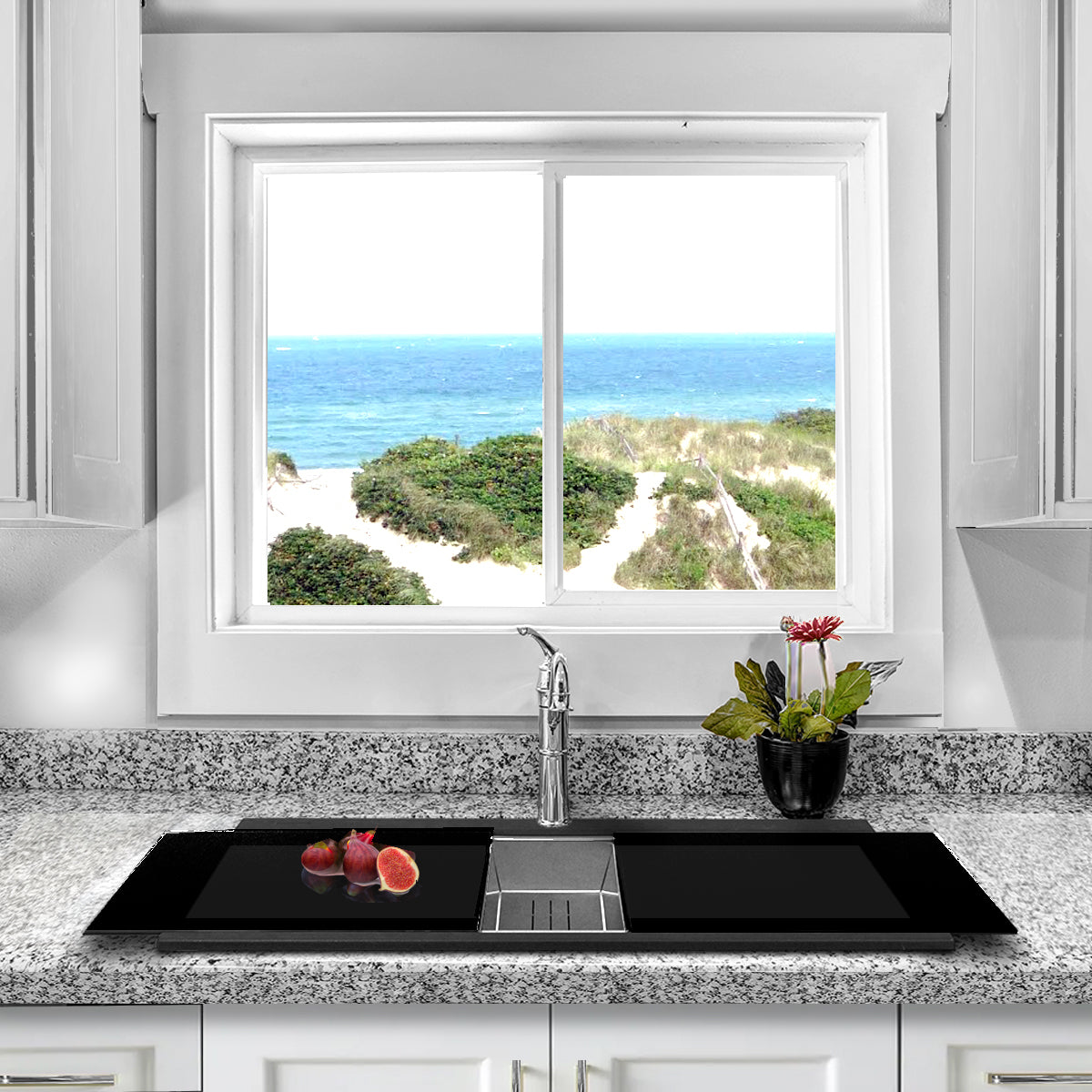 black kitchen sink