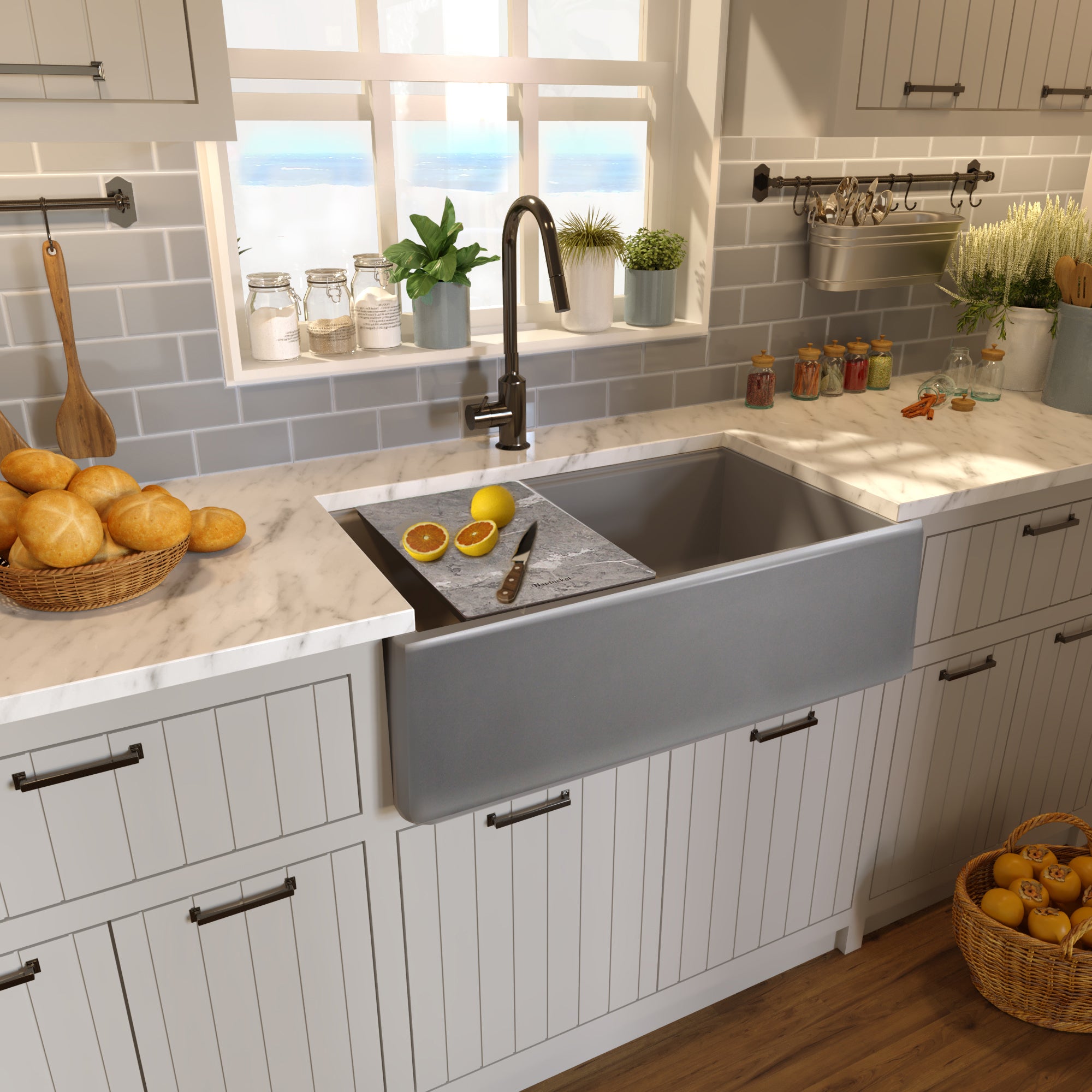 grey kitchen sink