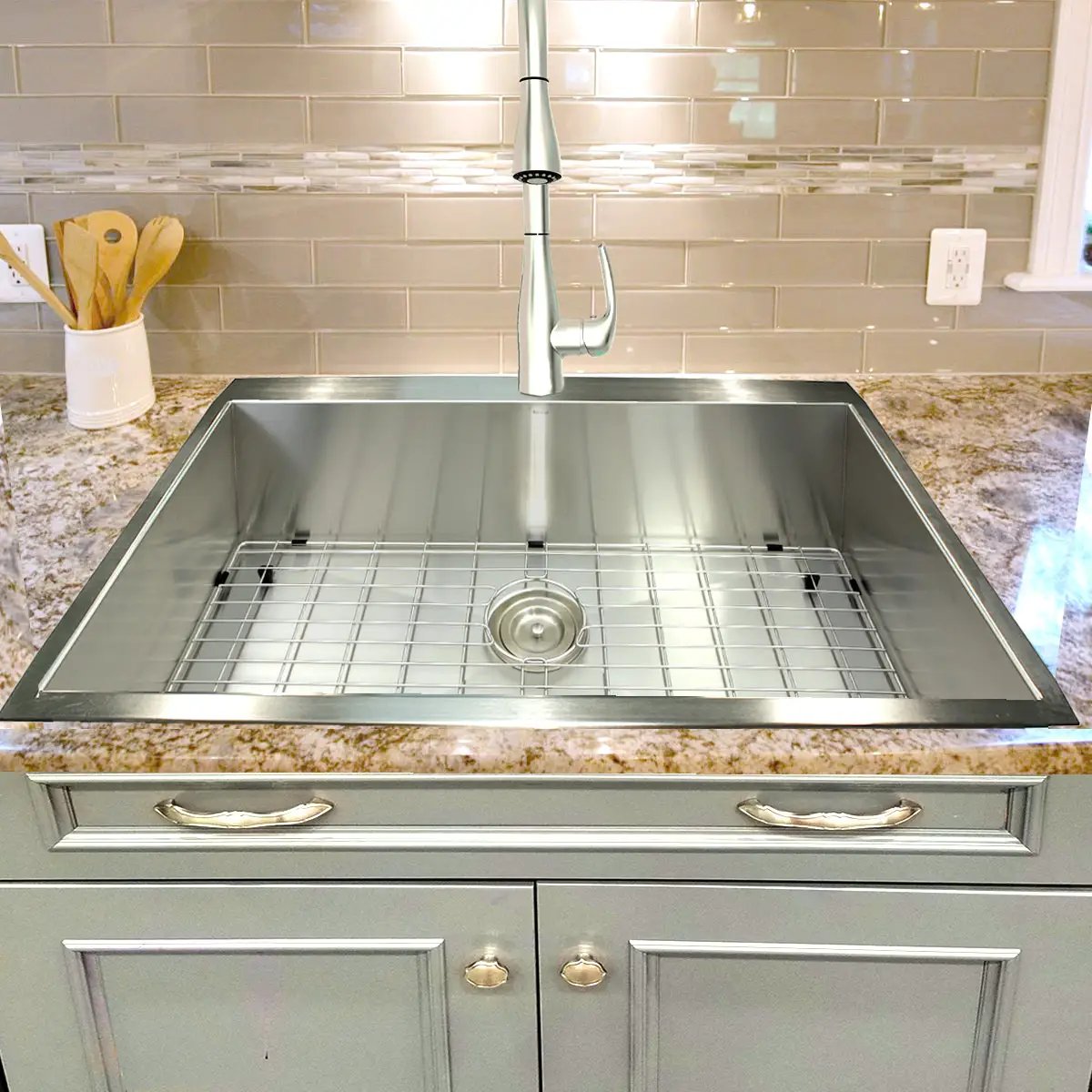 silver kitchen sink