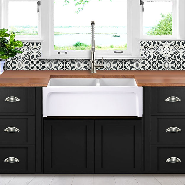 white kitchen sink