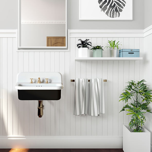 white/blk bathroom sink