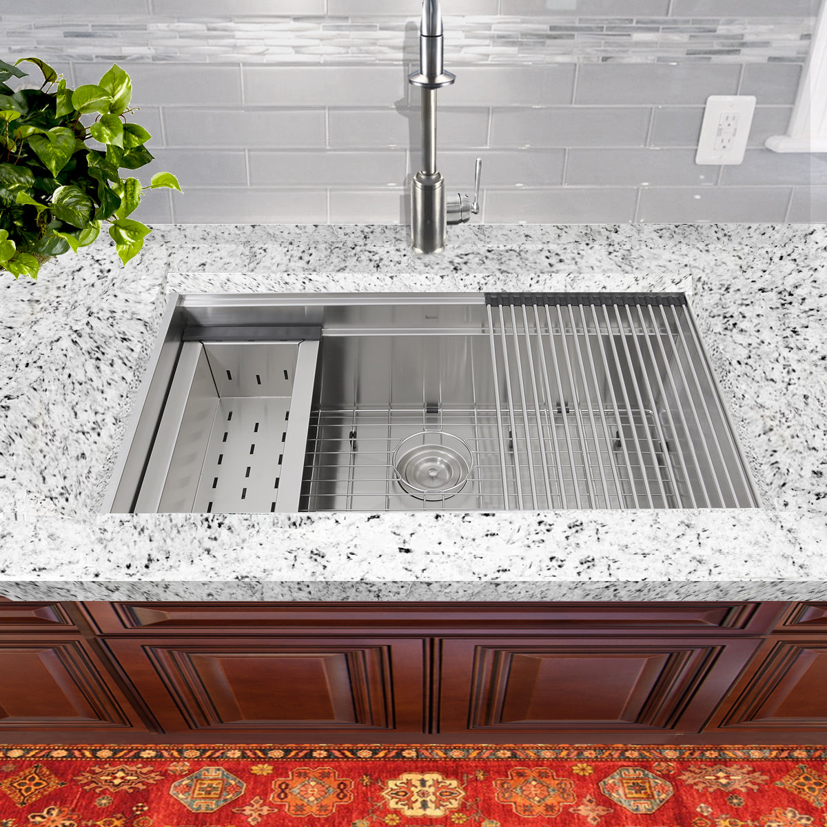 silver kitchen sink