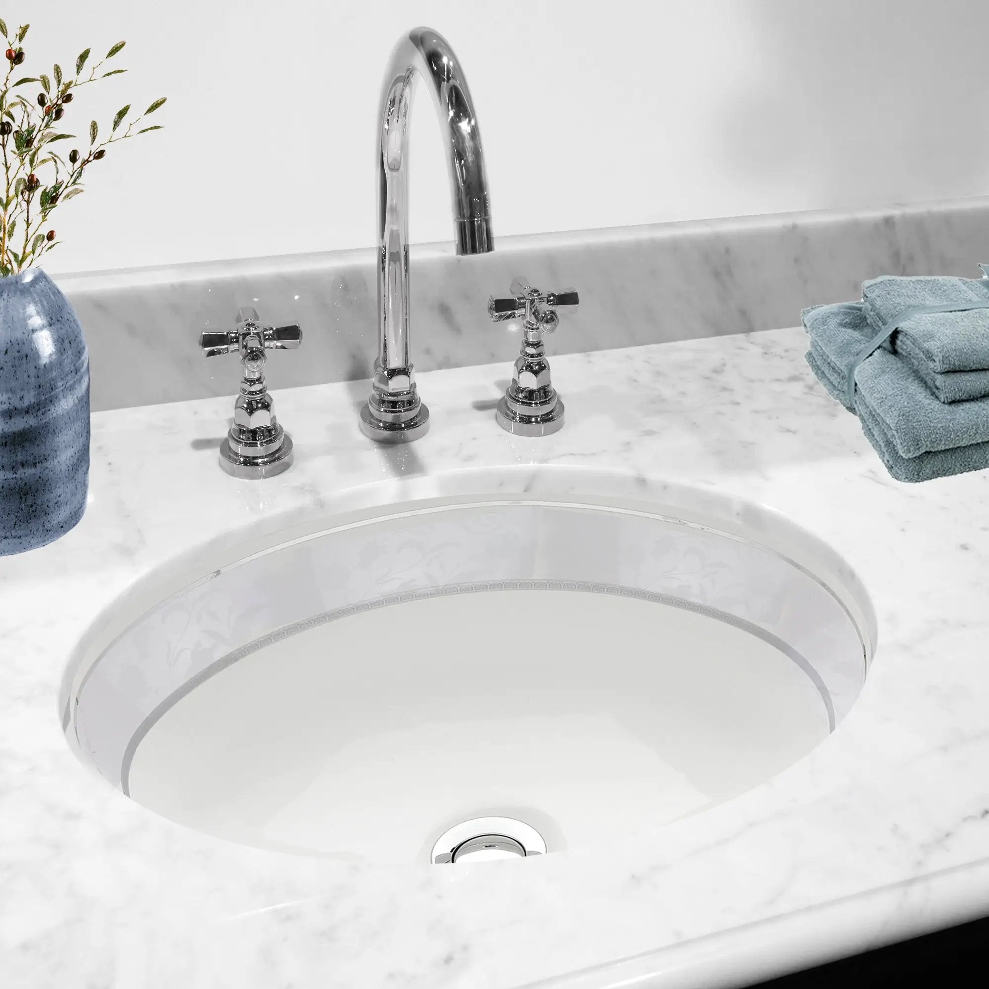 white/platinum bathroom sink