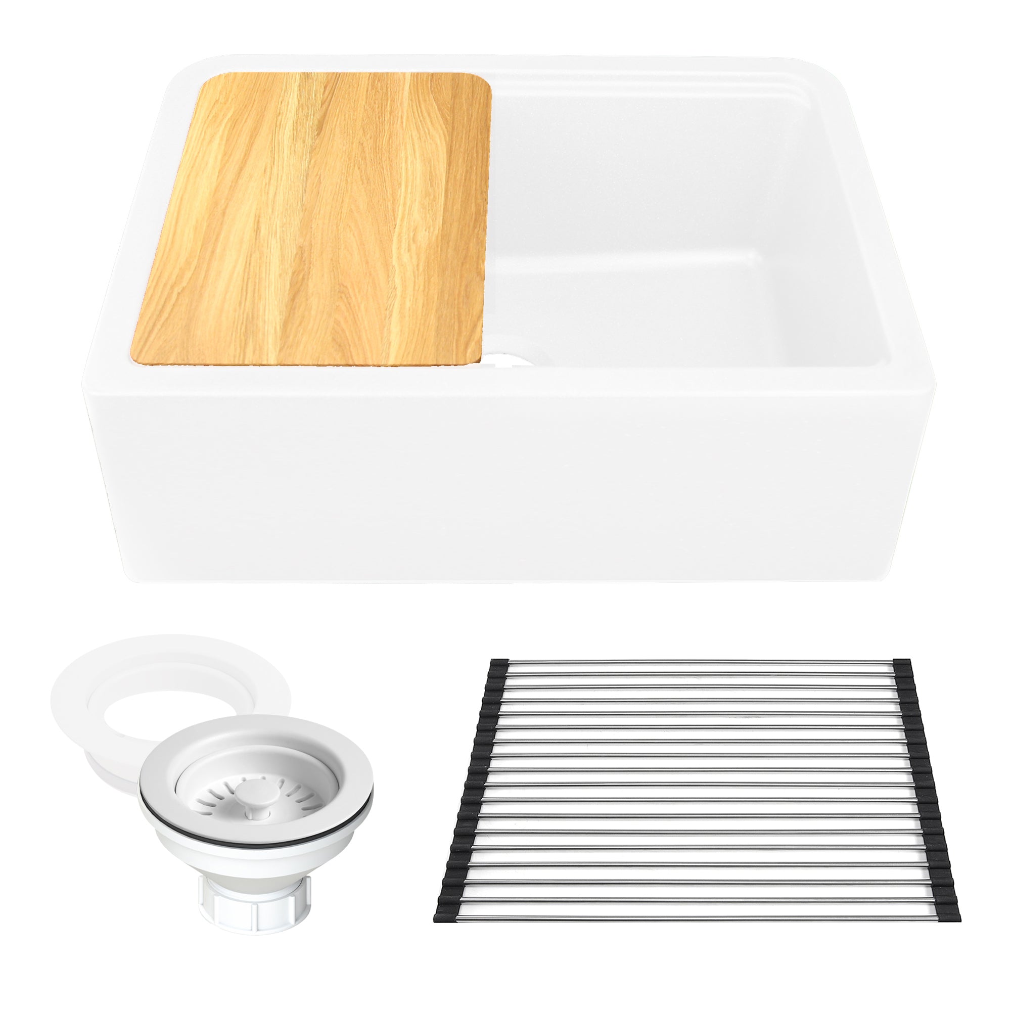 Nantucket Sinks 30-inch Reversible Workstation Granite Composite Apron Sink with Accessory Pack by Nantucket