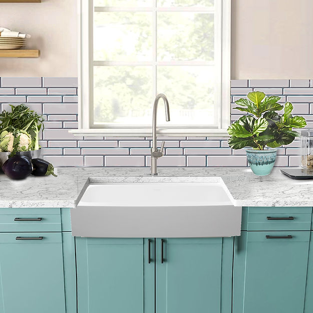white kitchen sink