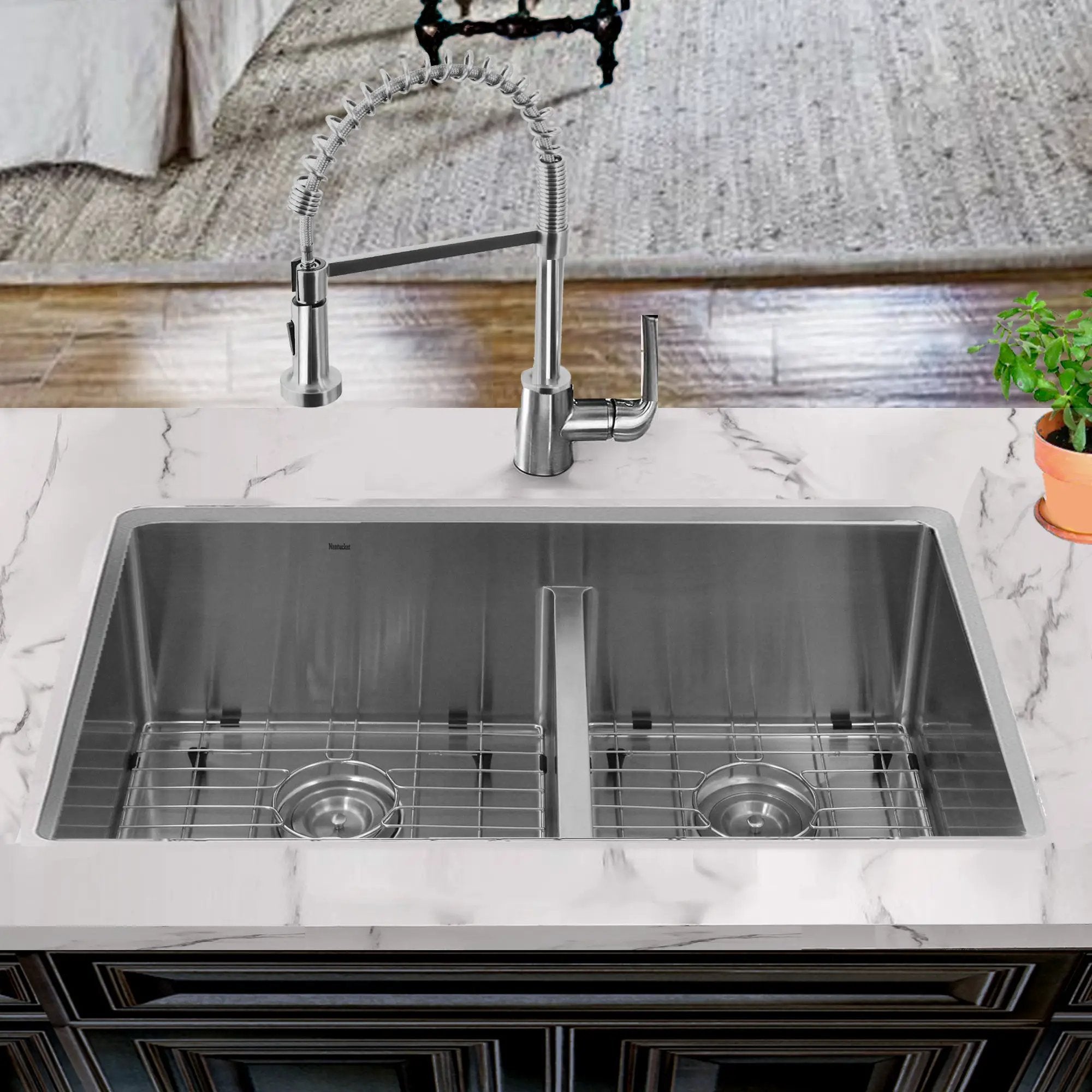 silver kitchen sink