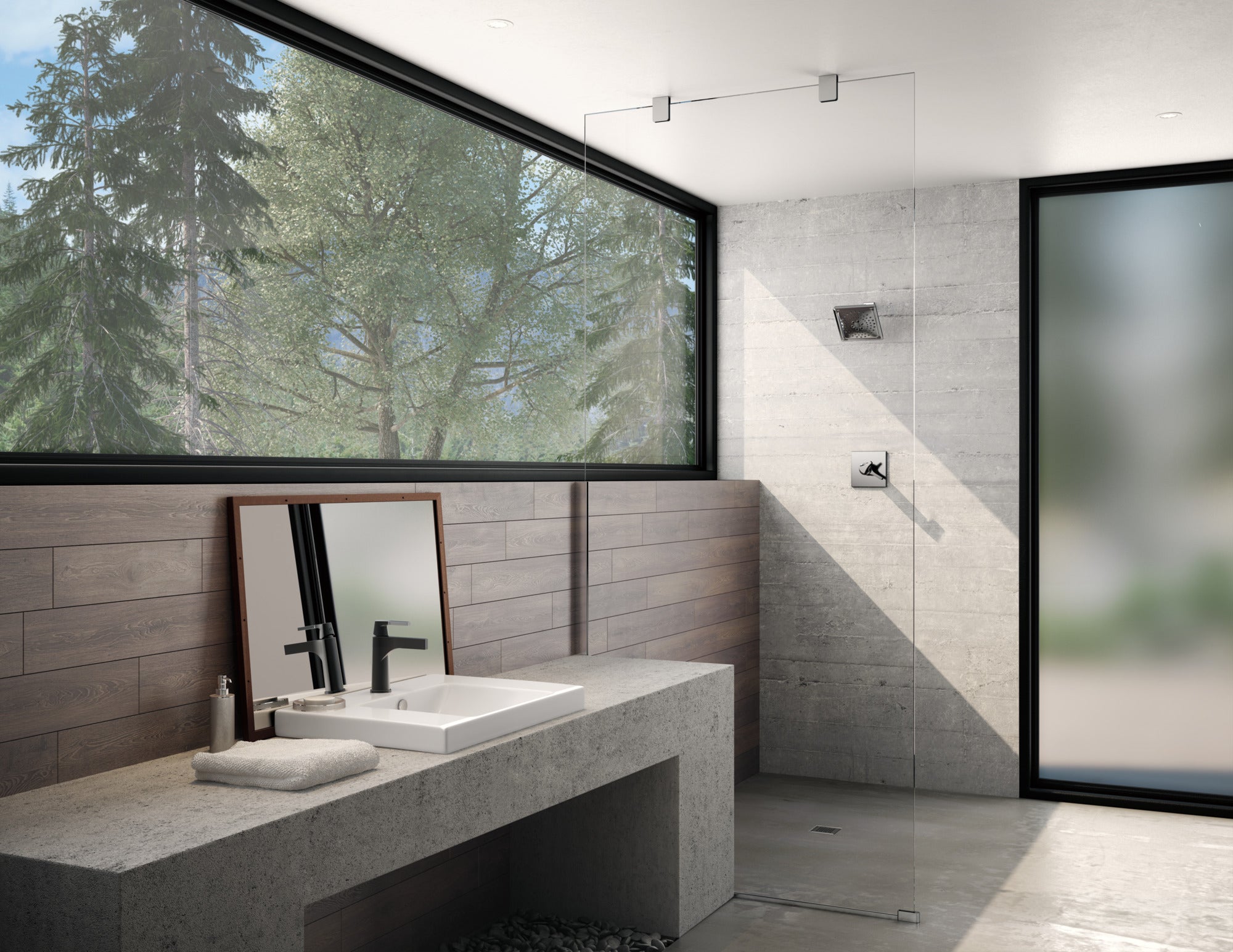 chrome / matte black bathroom faucet