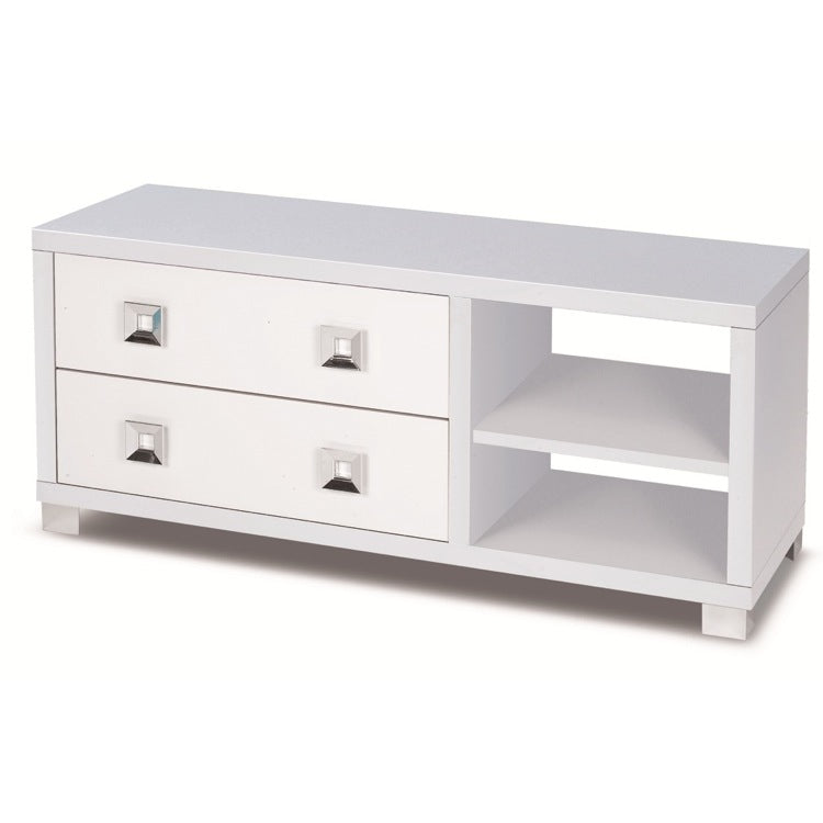 glossy white storage cabinet