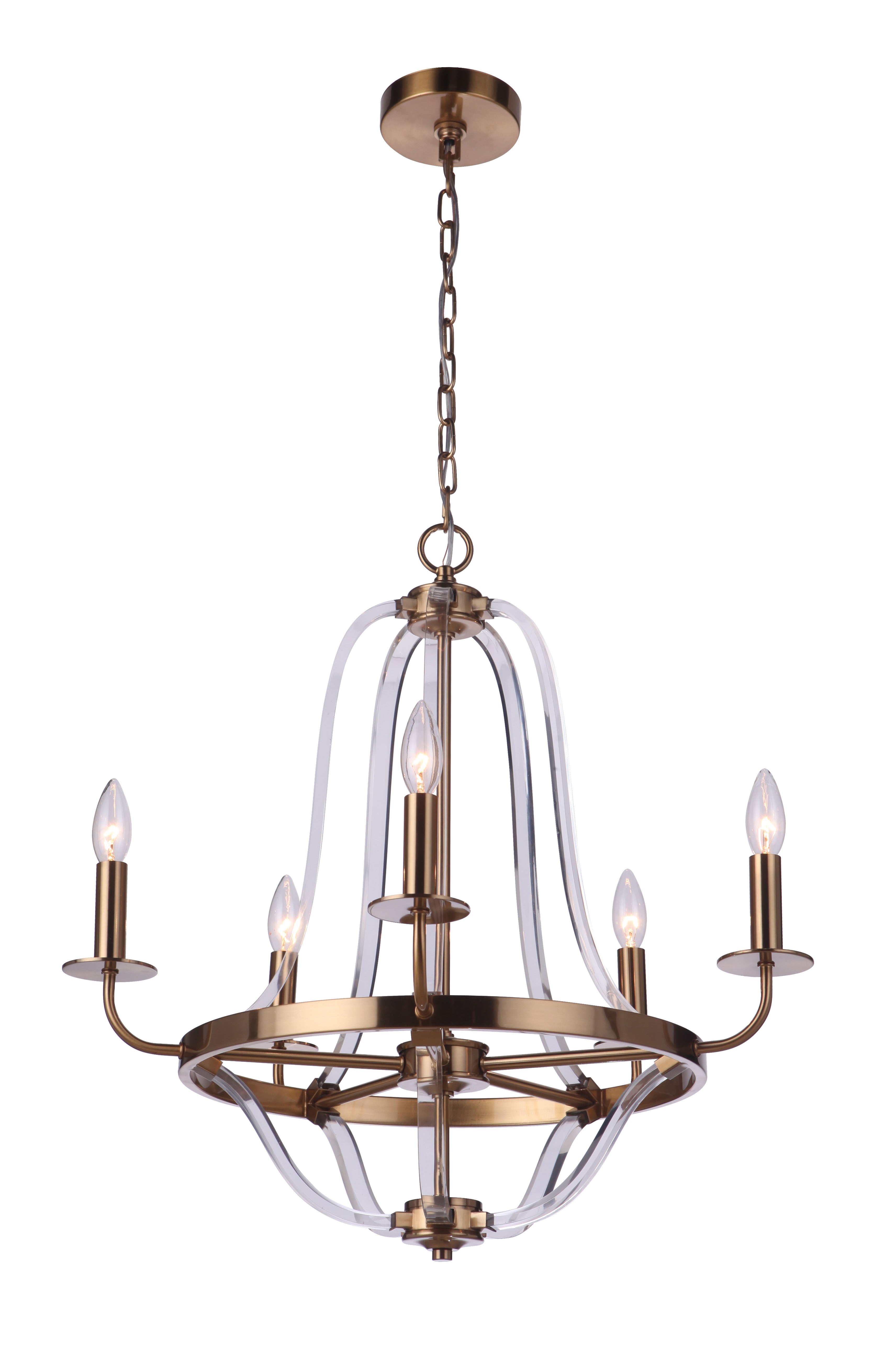 satin brass chandeliers