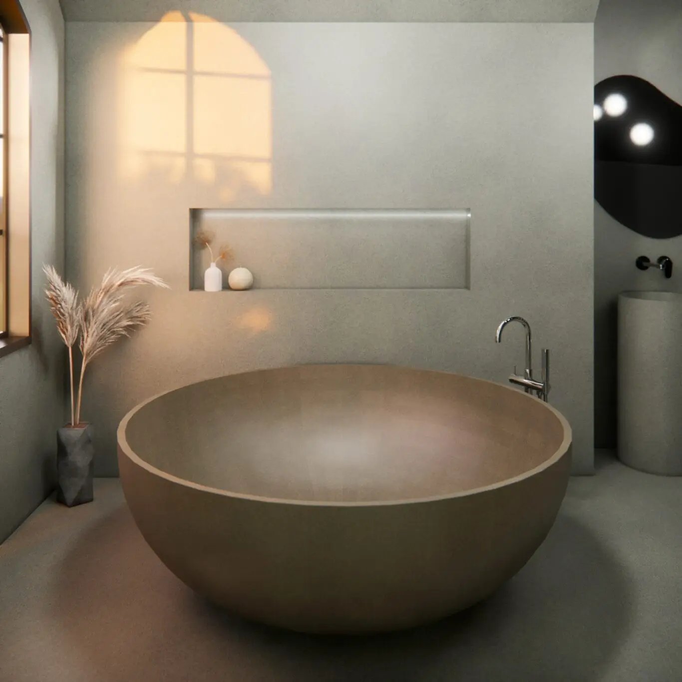 Balux Kopa 65 Concrete Freestanding Bathtub by Balux