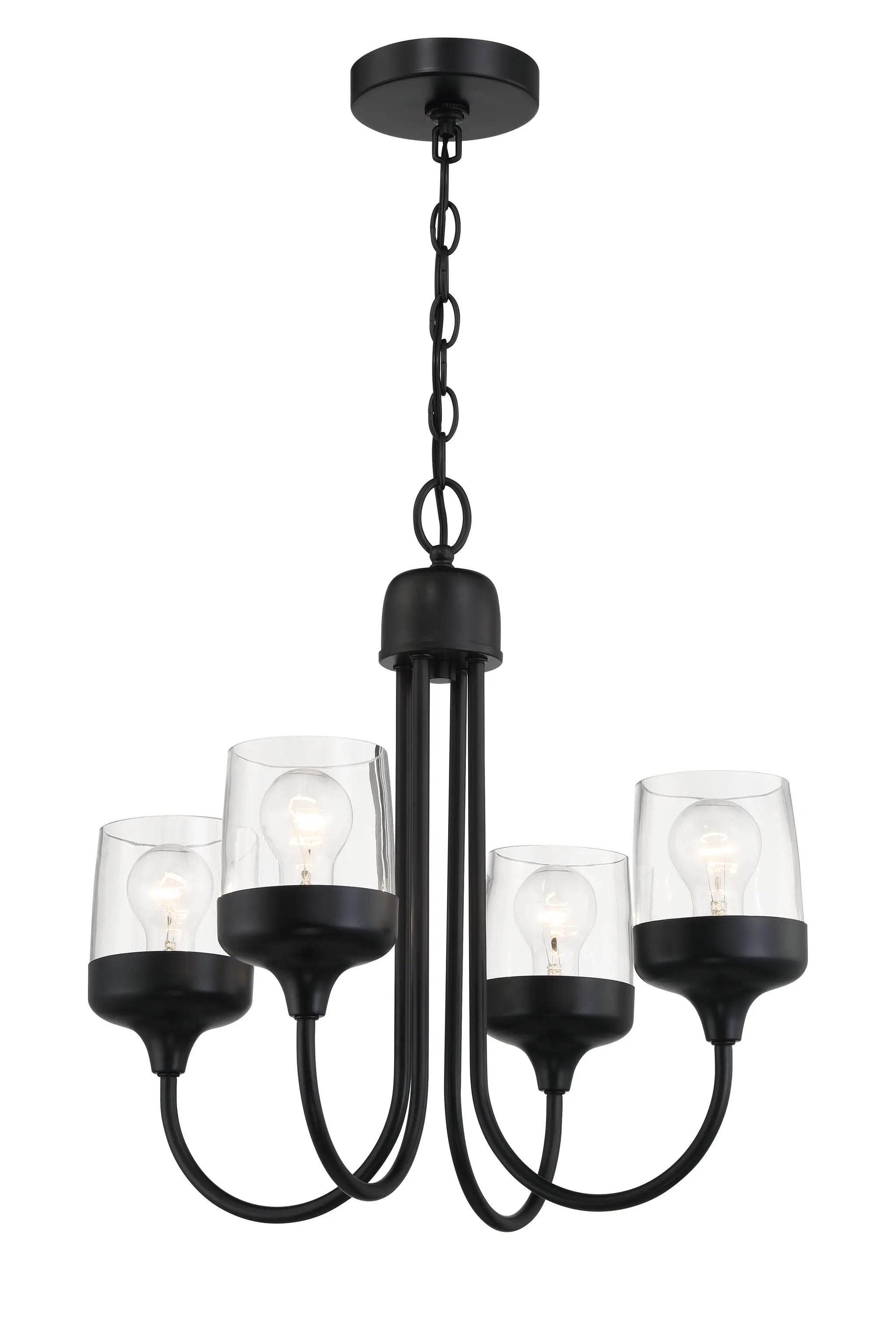 flat black chandeliers