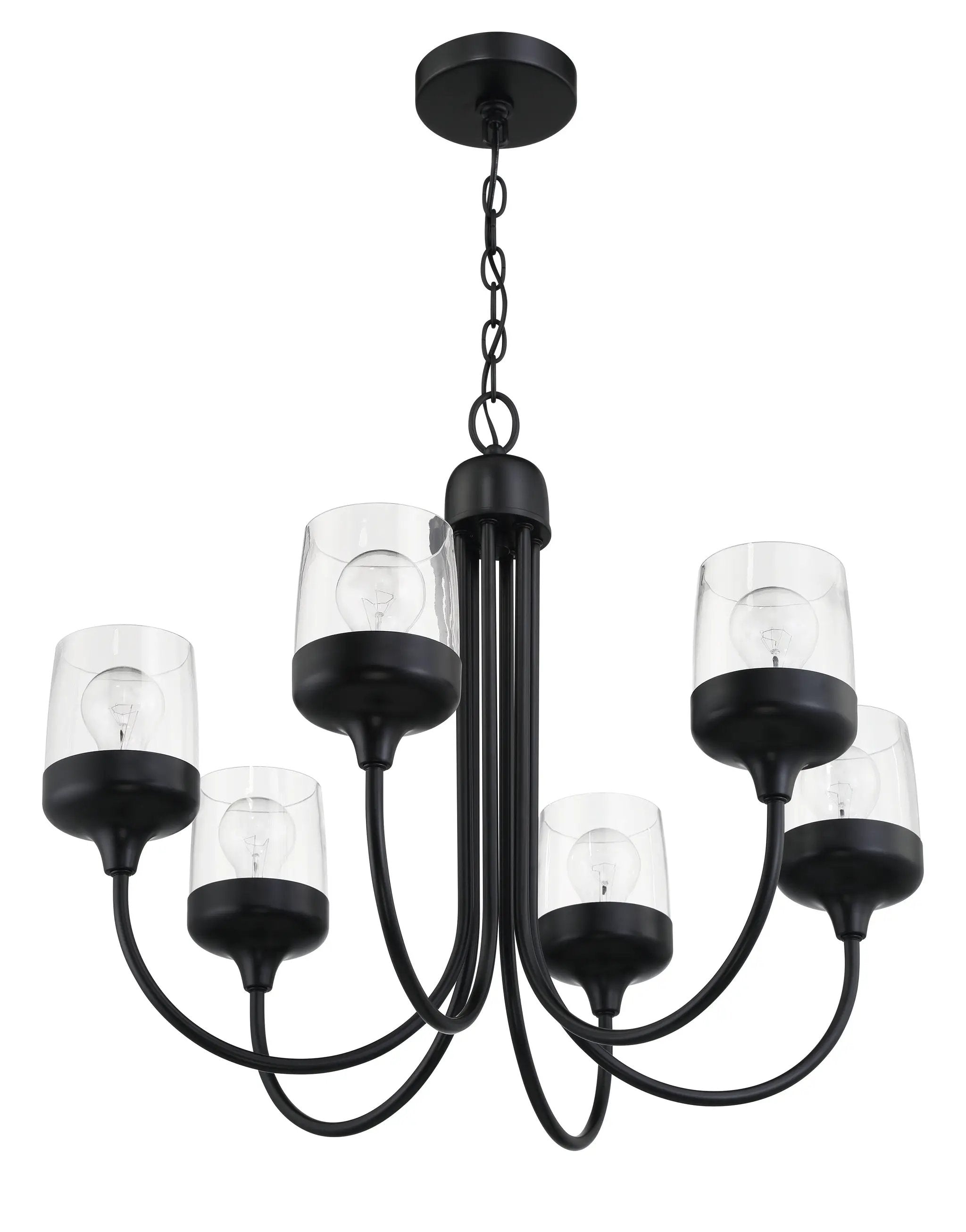 flat black chandeliers