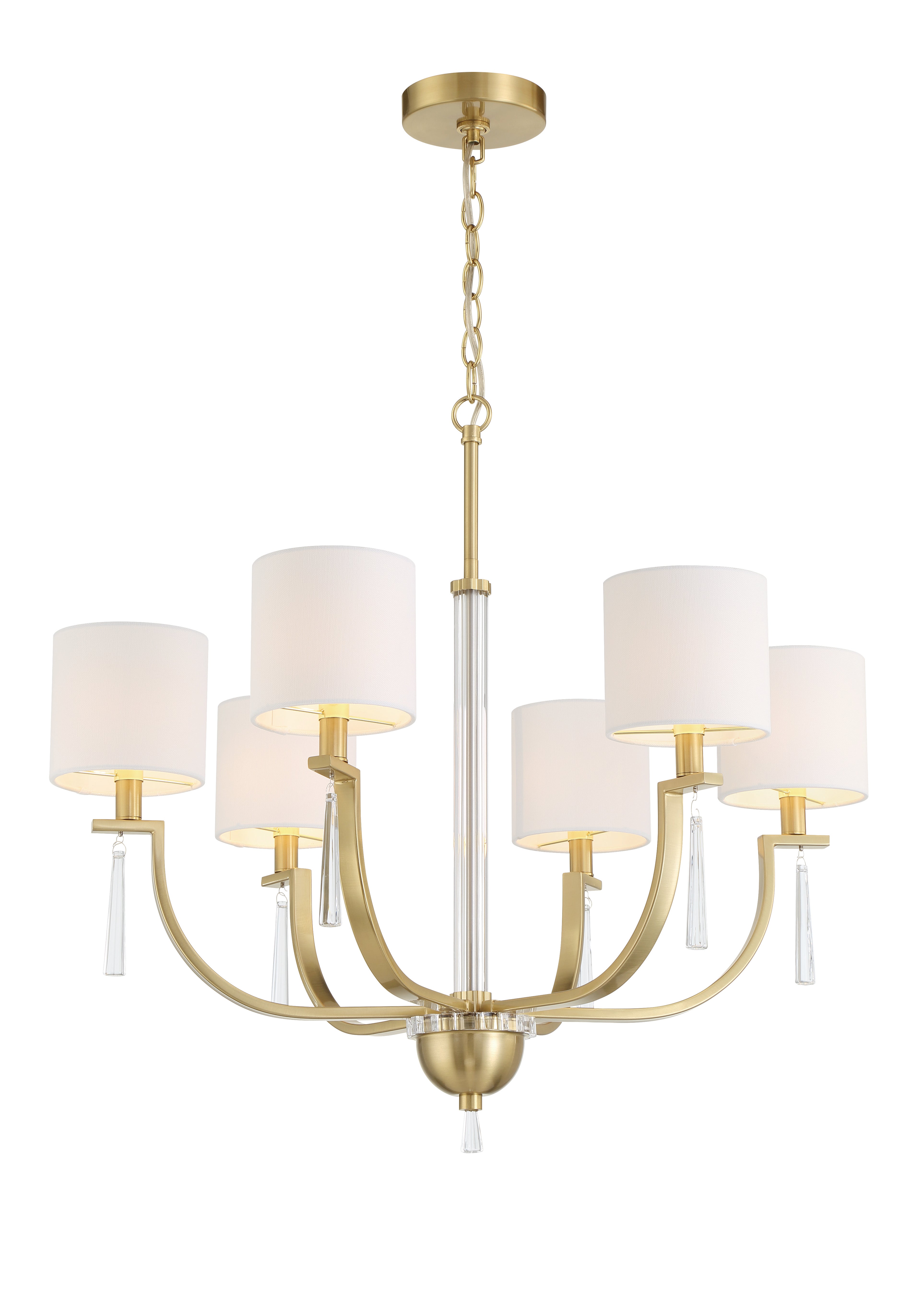 satin brass chandeliers