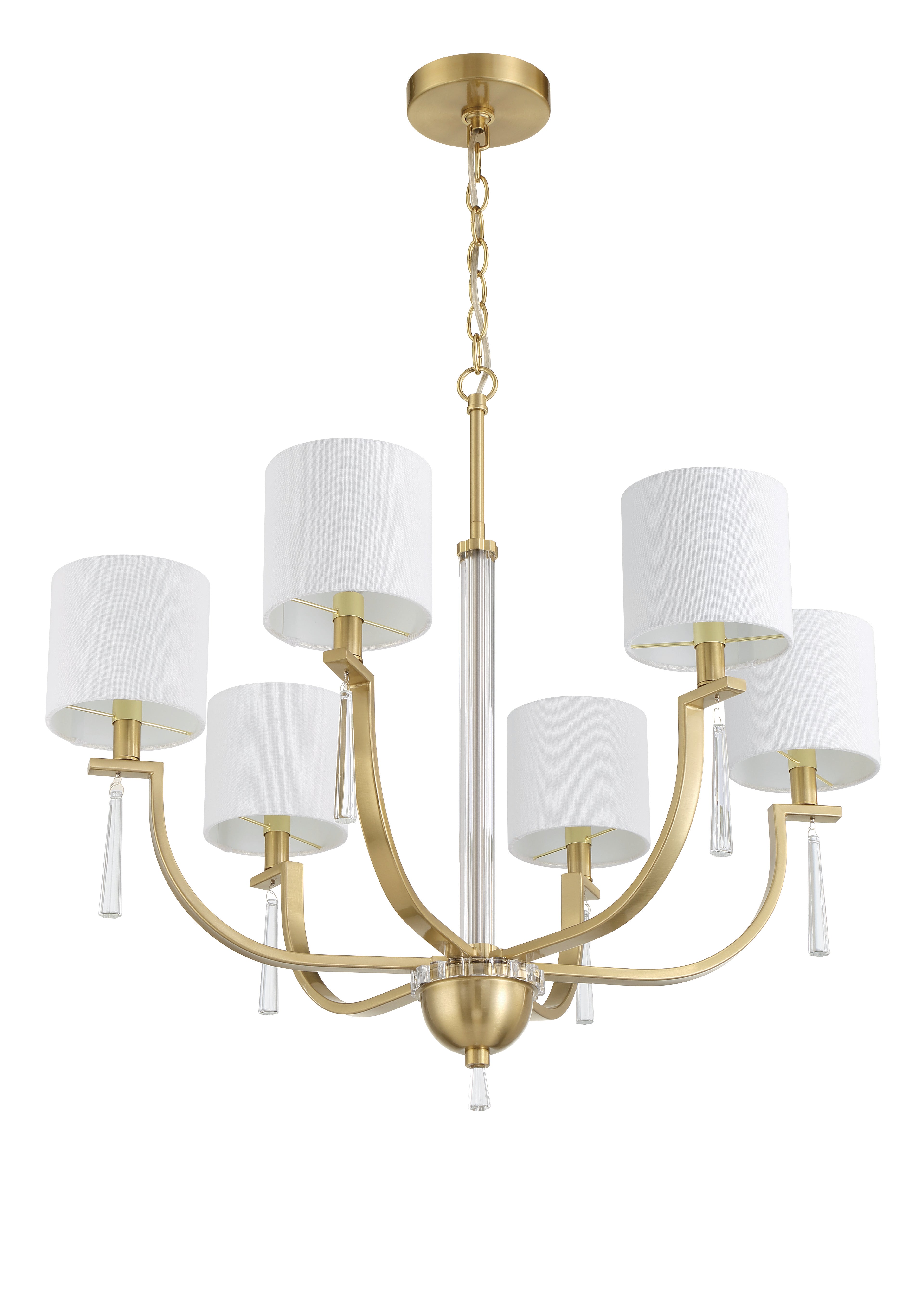 satin brass chandeliers