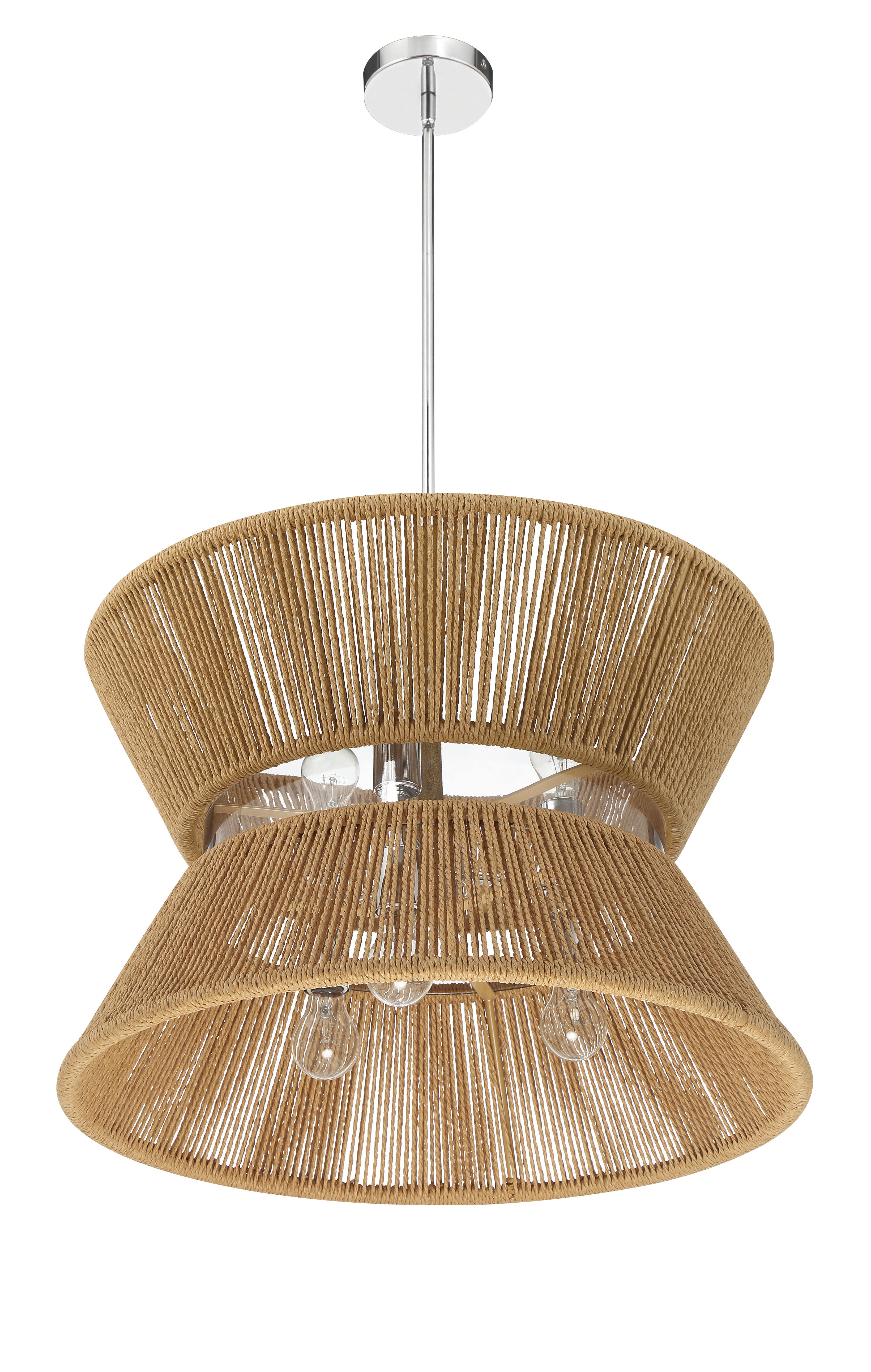 chrome/walnut pendants