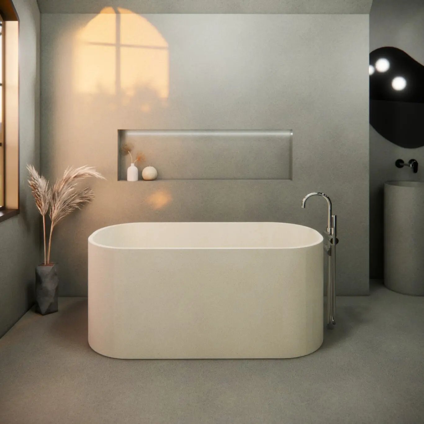 Balux Jasper Concrete Freestanding Bathtub by Balux