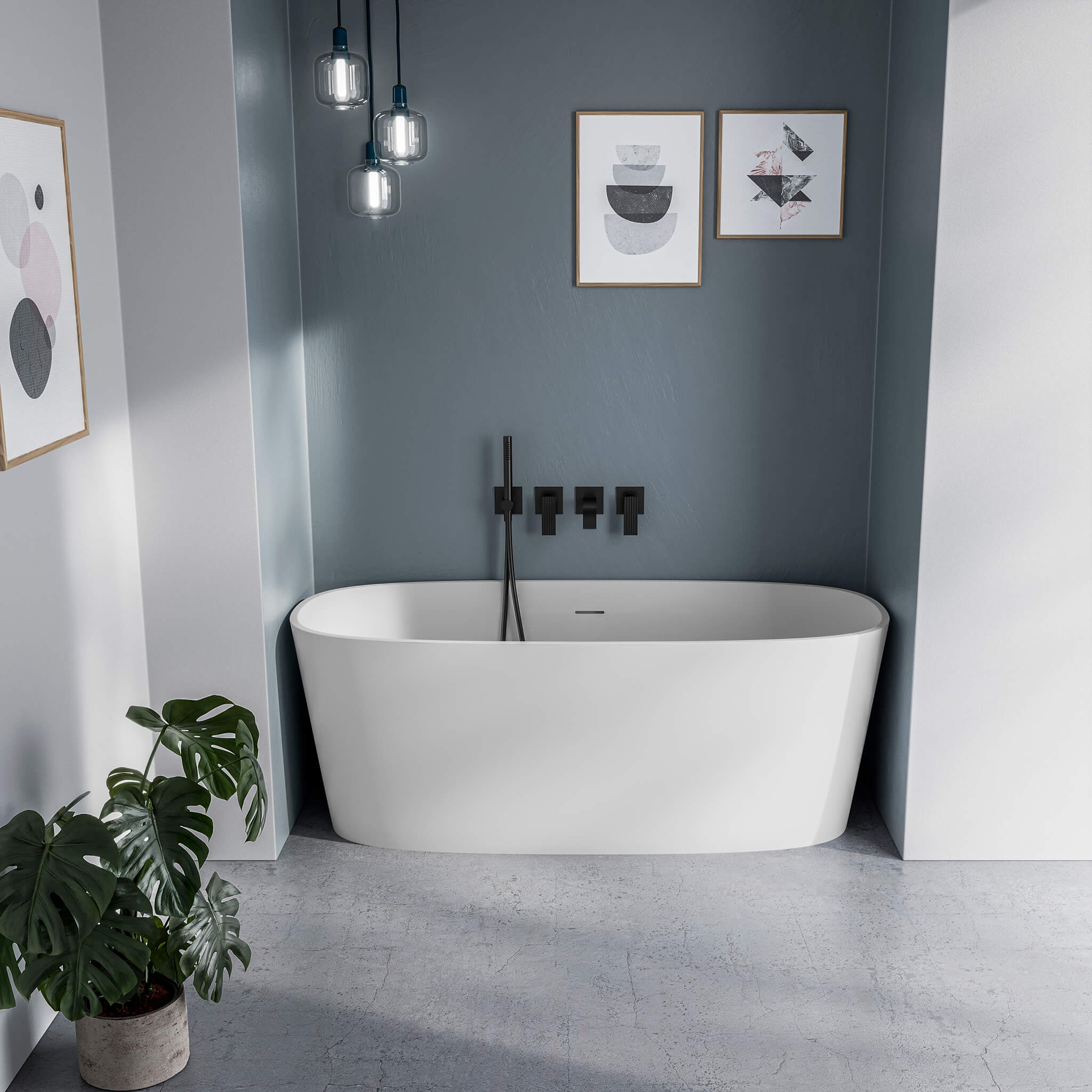 white matte bathtub
