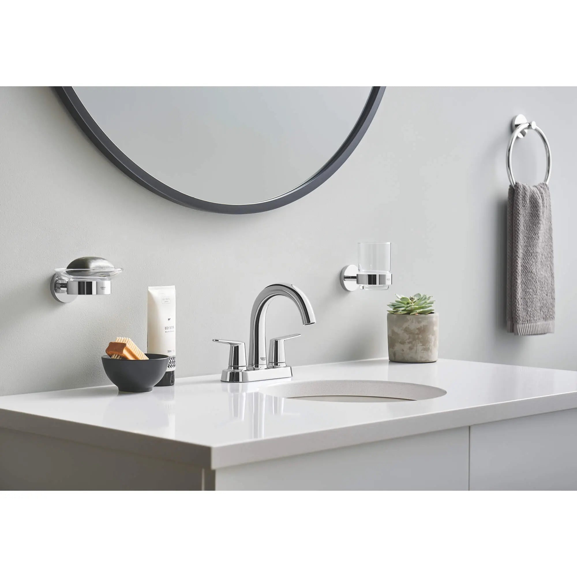 chrome bathroom faucet
