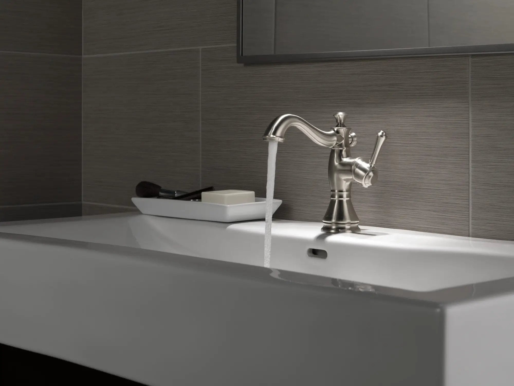 stainless bathroom faucet