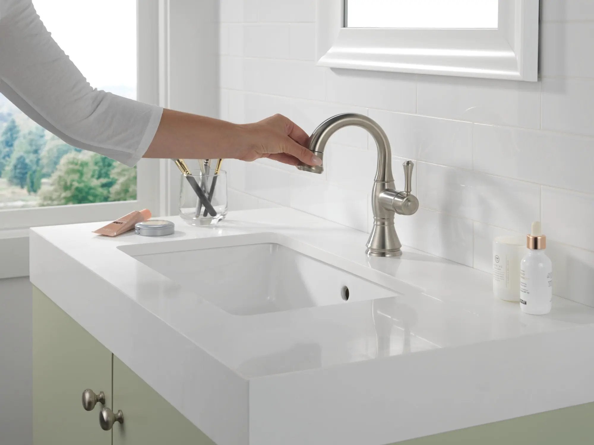 stainless bathroom faucet