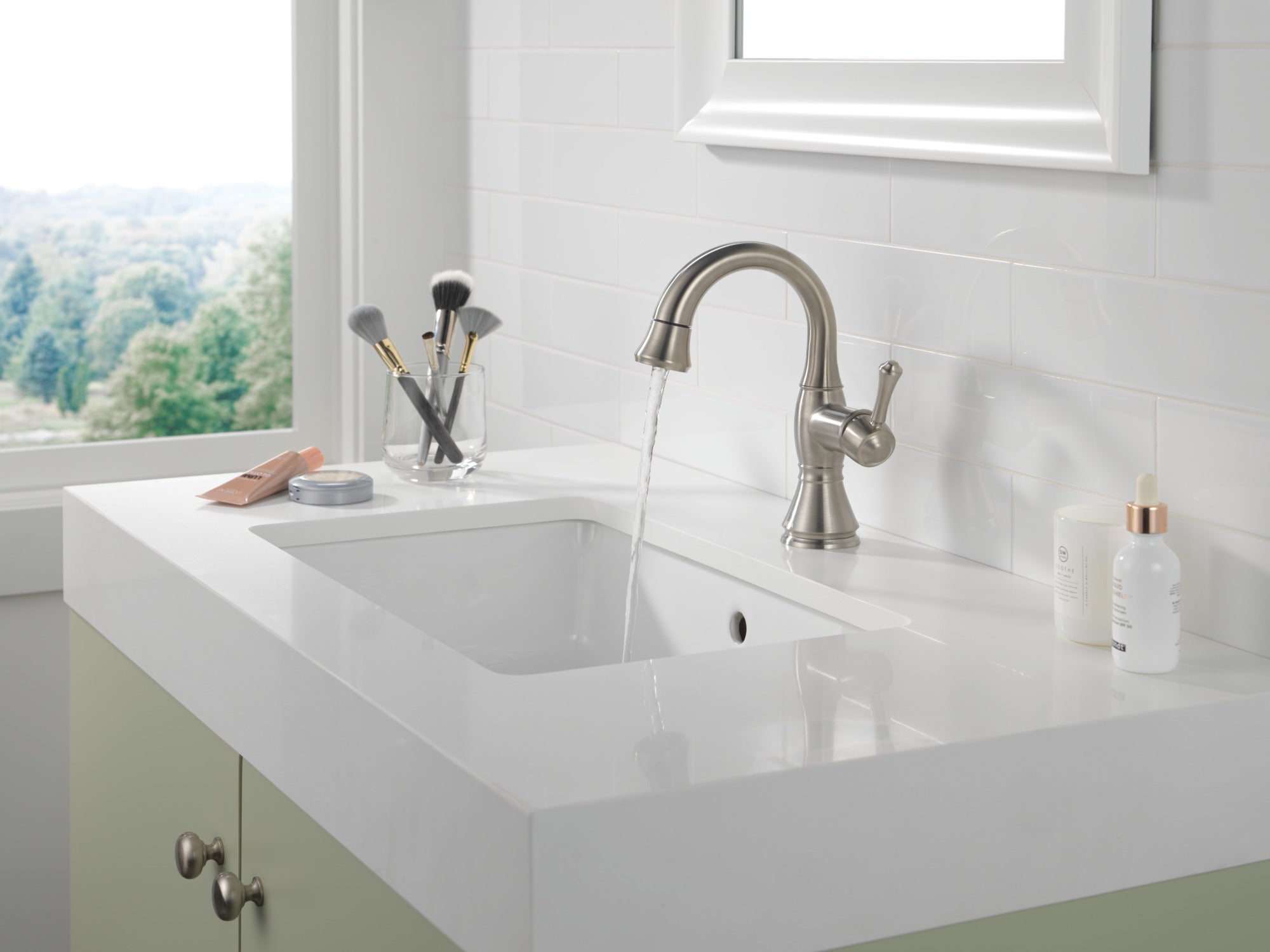 stainless bathroom faucet
