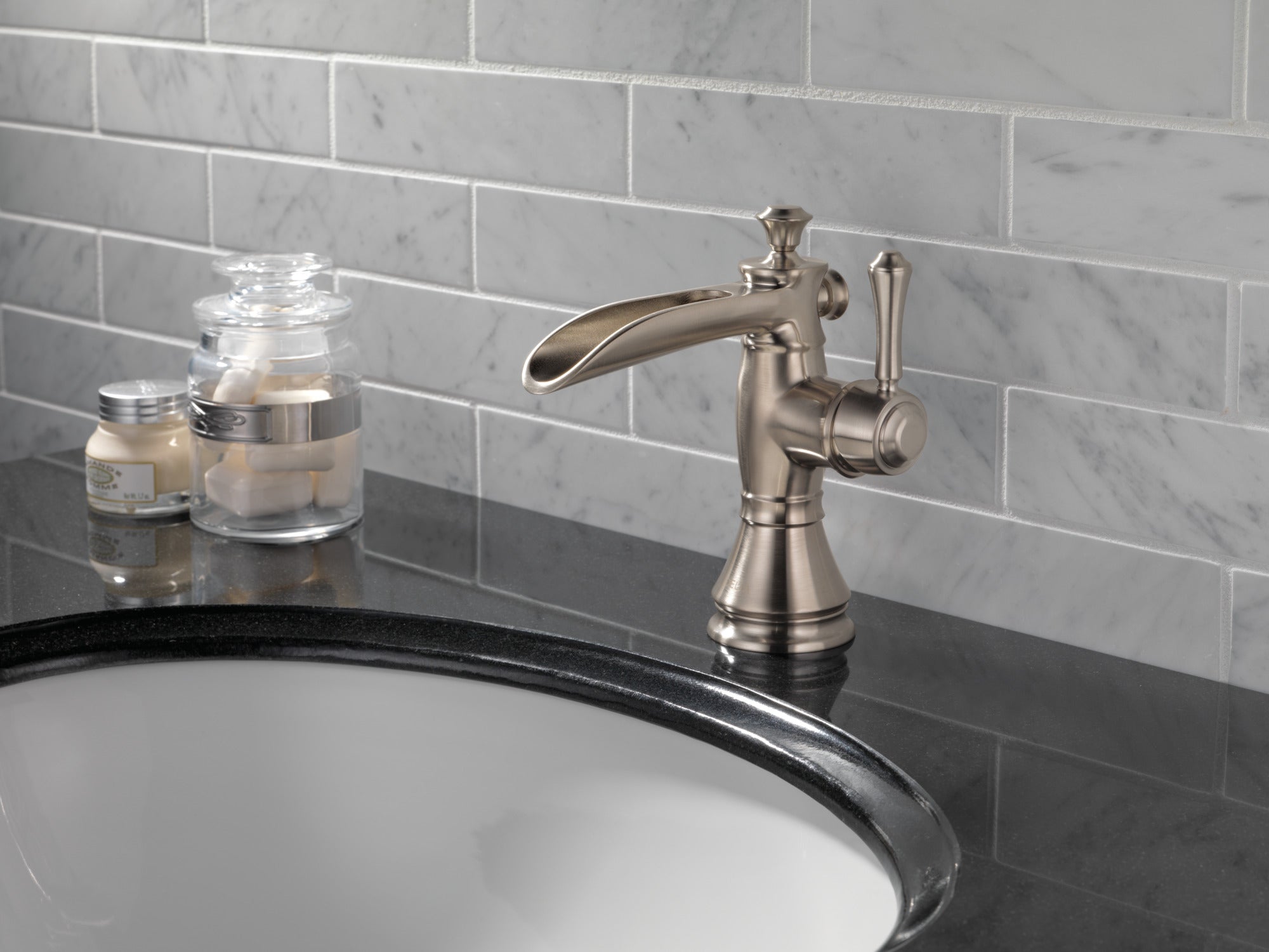 stainless bathroom faucet