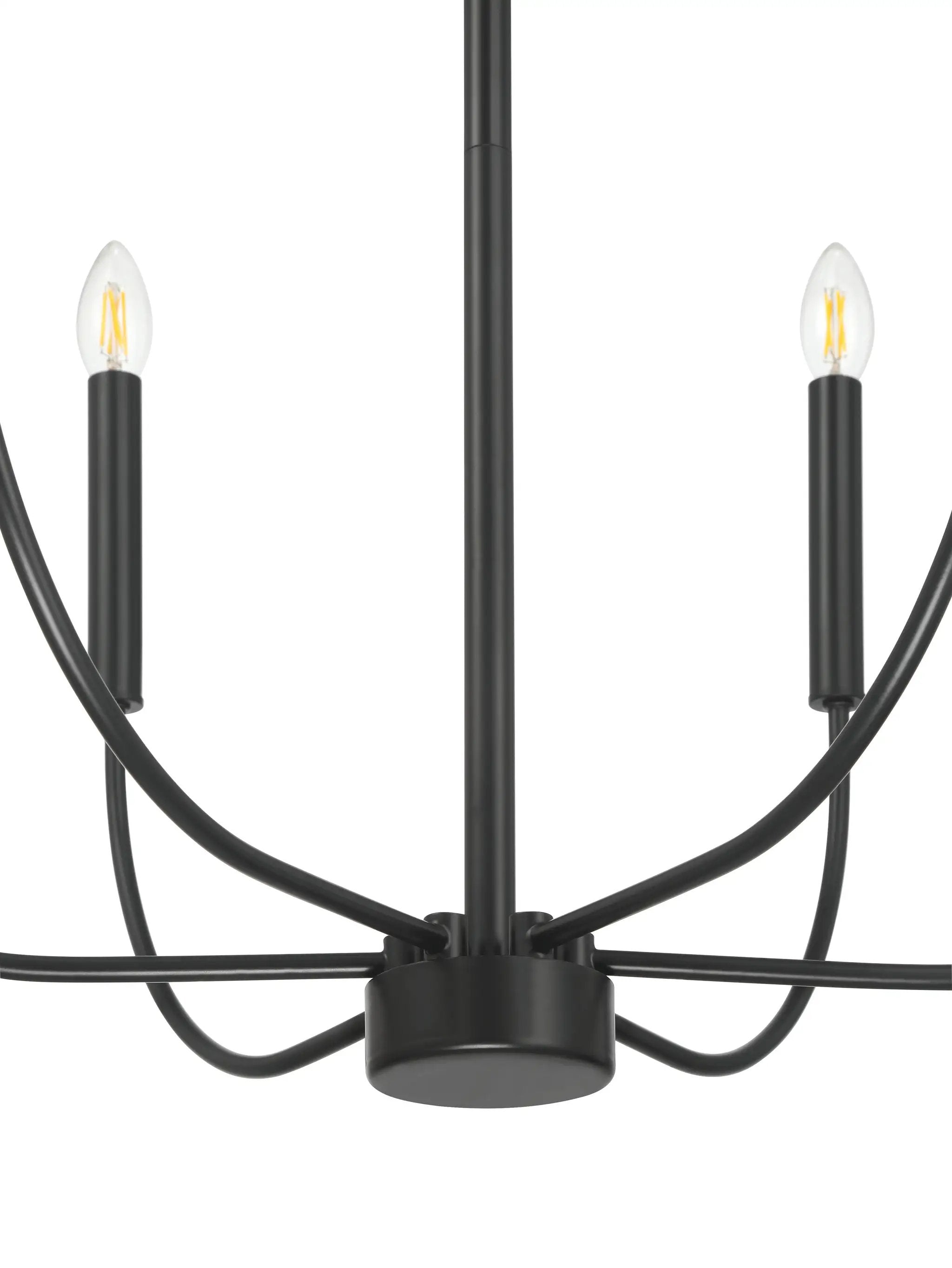 flat black chandeliers