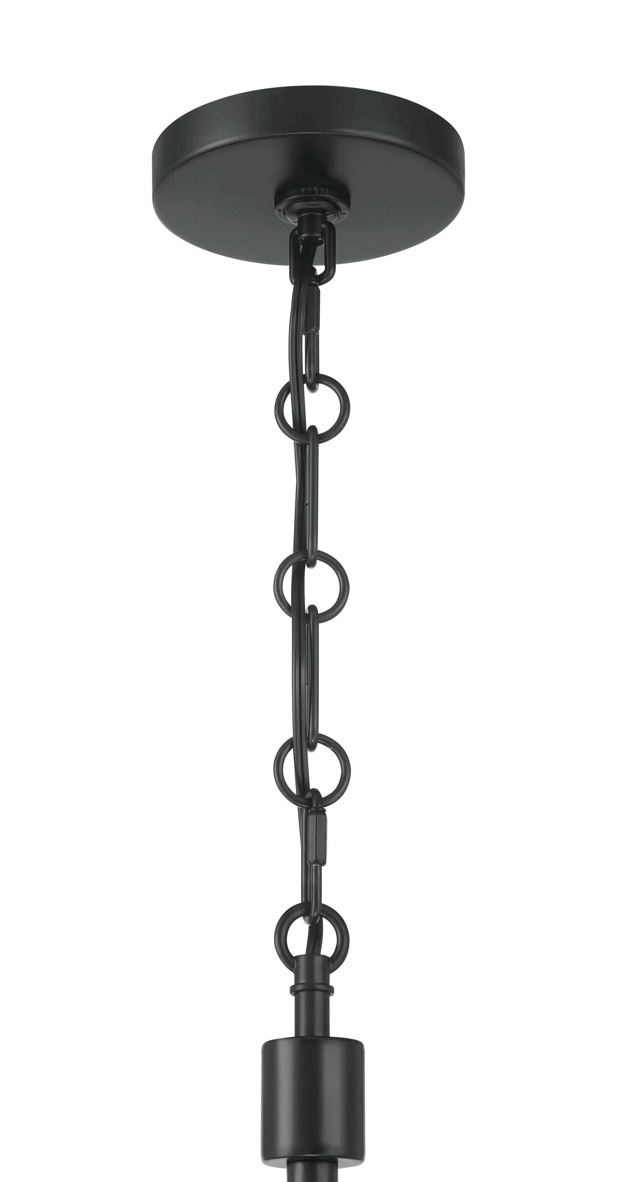 flat black chandeliers