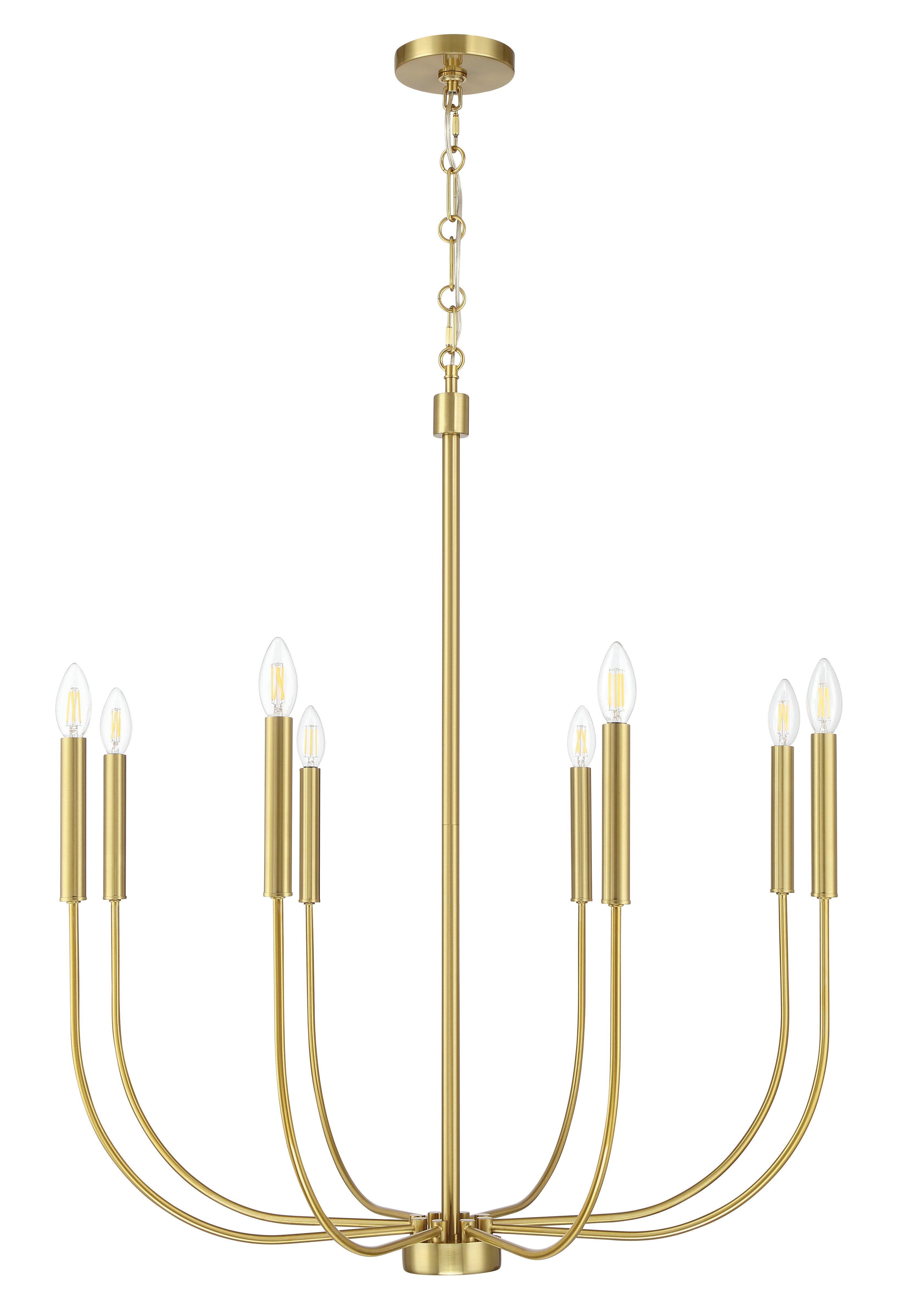 satin brass chandeliers