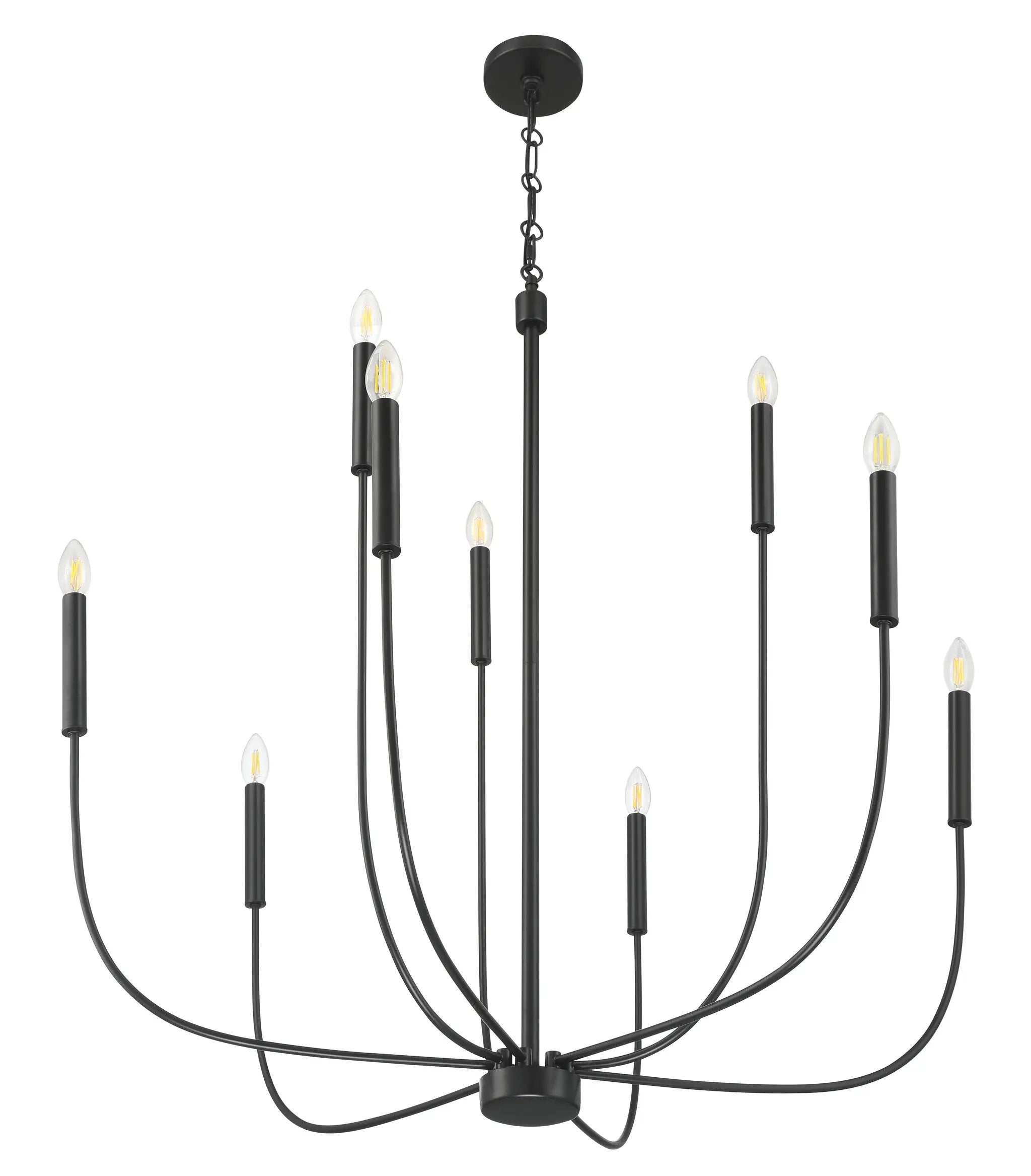flat black chandeliers