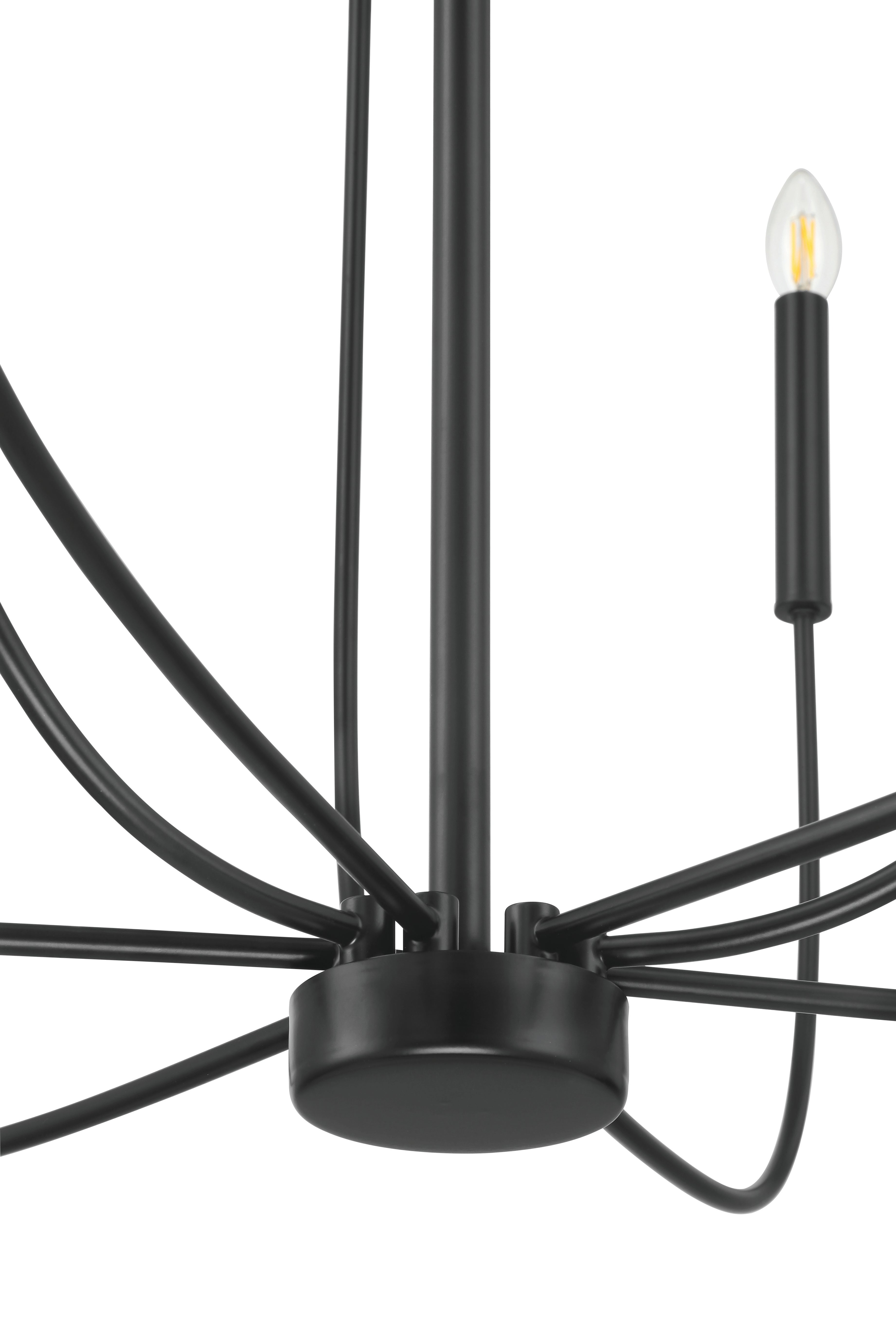 flat black chandeliers