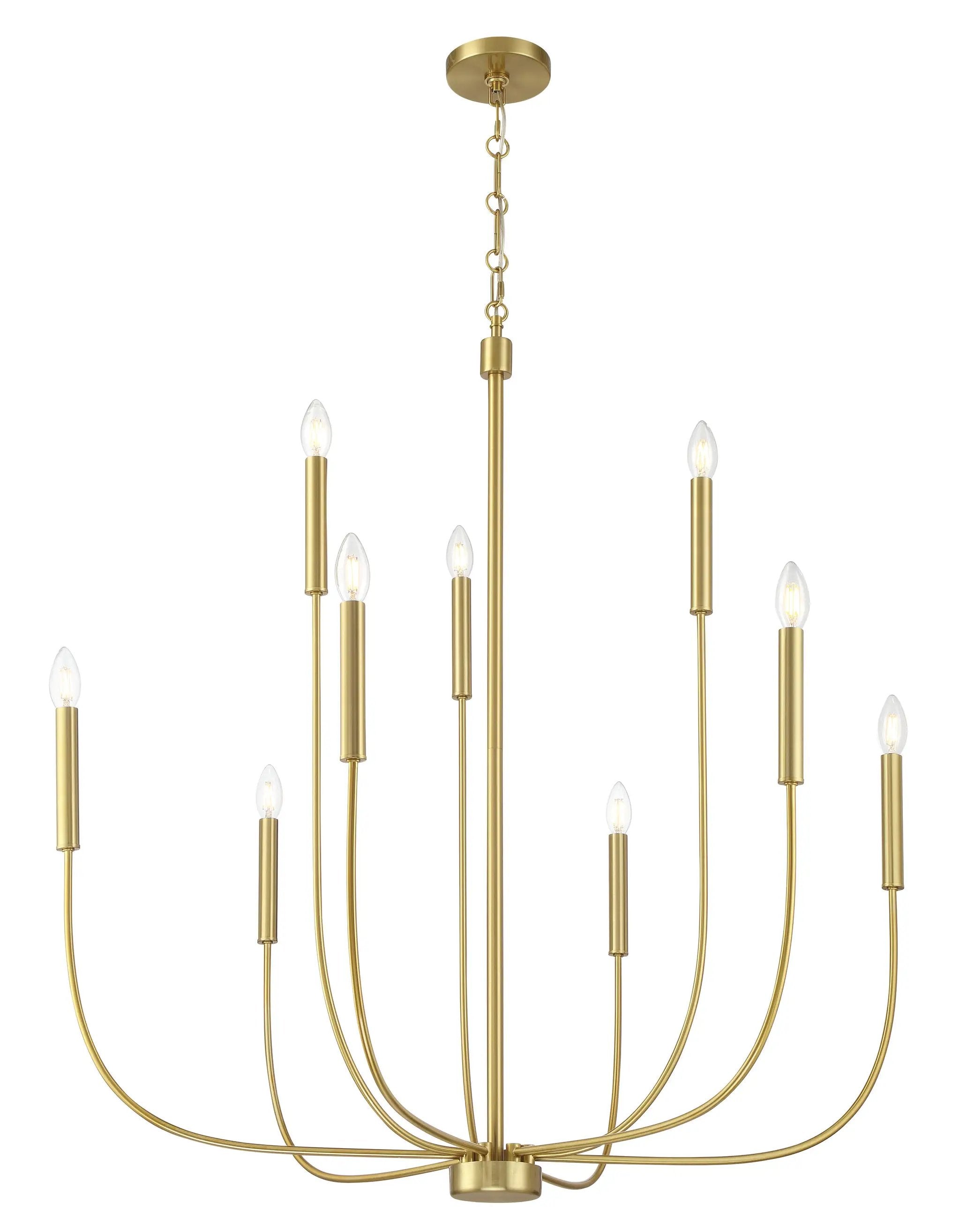 satin brass chandeliers