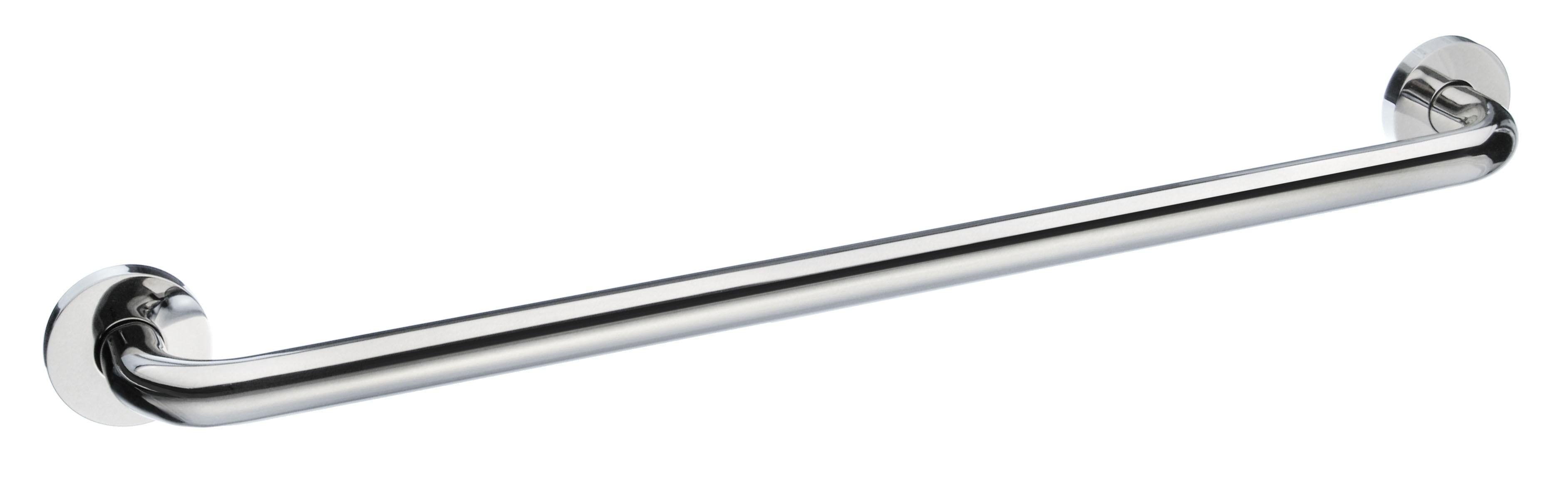 polished stainless steel grab bar