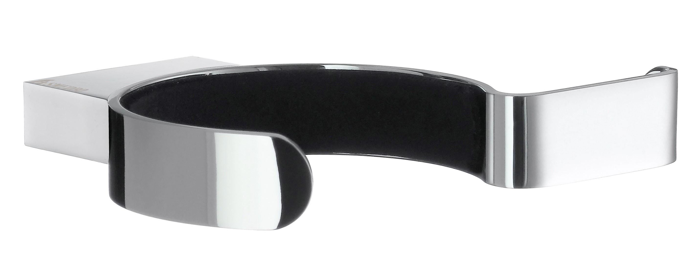 polished chrome holder for hairdryer