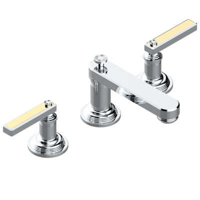 THG Paris West Coast Metal with Lever Handles Widespread Lavatory Set with Drain by THG Paris