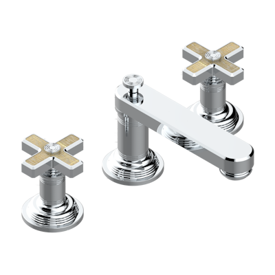 THG Paris West Coast with Guilloché Decor Widespread Lavatory Set with Drain by THG Paris