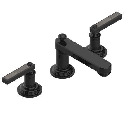 THG Paris West Coast with Guilloché Decor with Lever Handles Widespread Lavatory Set with Drain by THG Paris