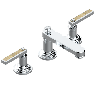 THG Paris West Coast with Guilloché Decor with Lever Handles Widespread Lavatory Set with Drain by THG Paris