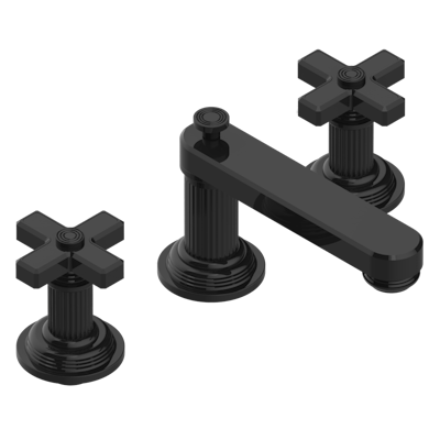 THG Paris Grand Central Black Onyx Widespread Lavatory Set with Drain