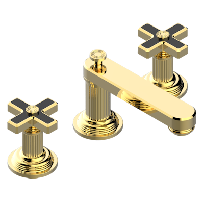 THG Paris Grand Central Black Onyx Widespread Lavatory Set with Drain