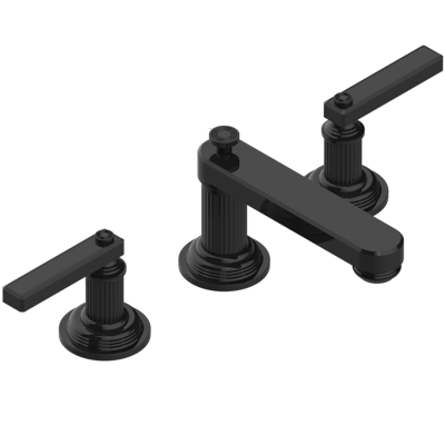 THG Paris Grand Central Black Onyx with Lever Handles Widespread Lavatory Set with Drain by THG Paris