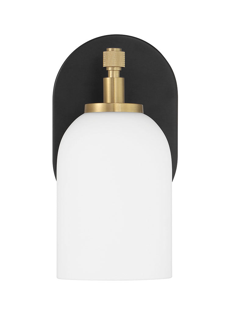 flat black/satin brass wall sconces
