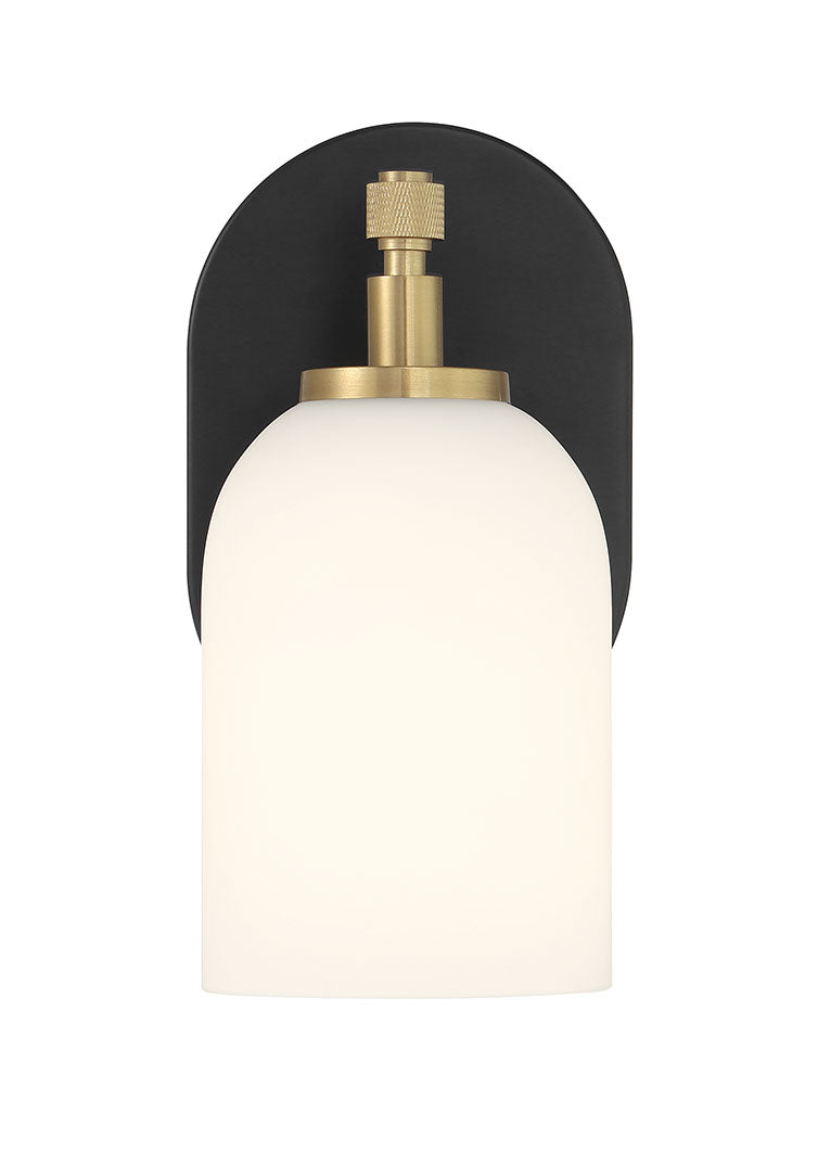 flat black/satin brass wall sconces