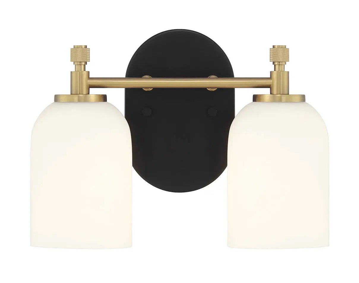flat black/satin brass wall sconces