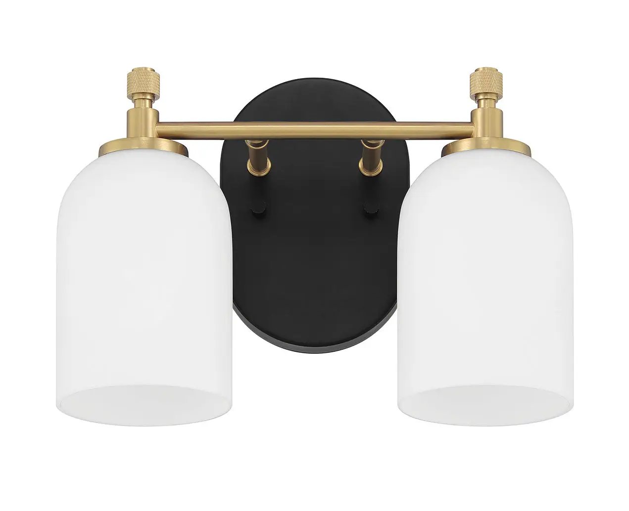 flat black/satin brass wall sconces