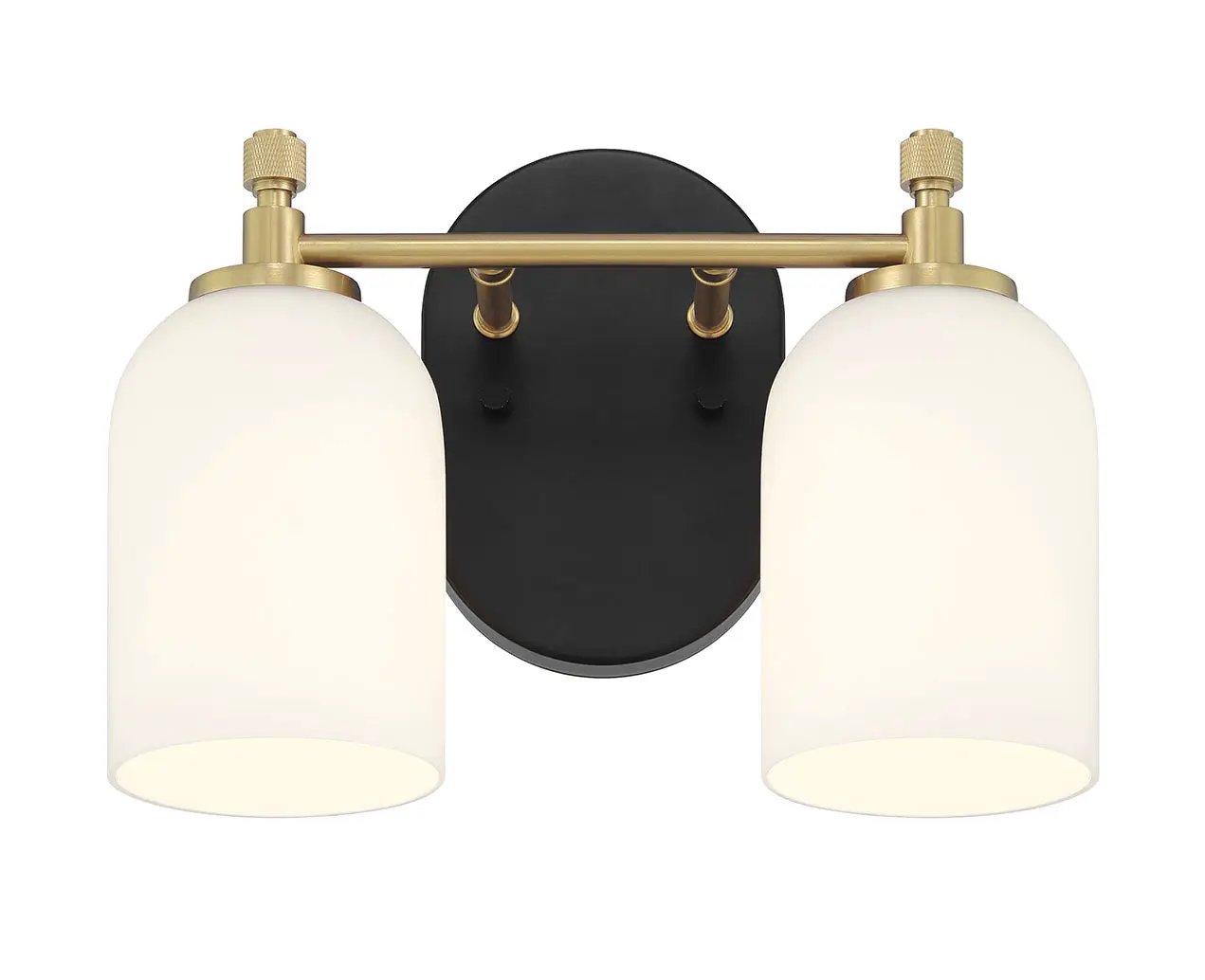 flat black/satin brass wall sconces