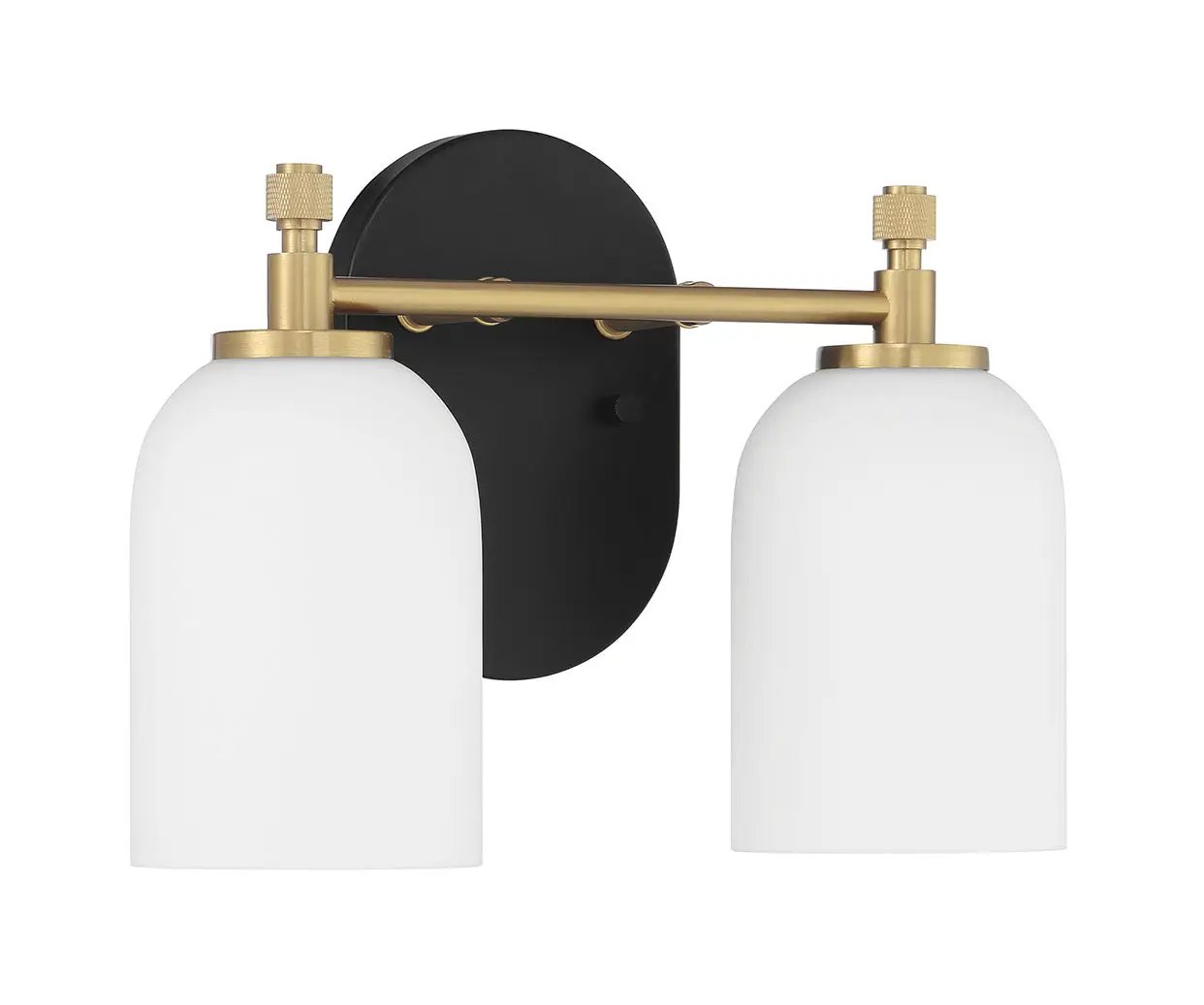 flat black/satin brass wall sconces